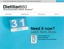 Tablet Screenshot of dietitian360.com